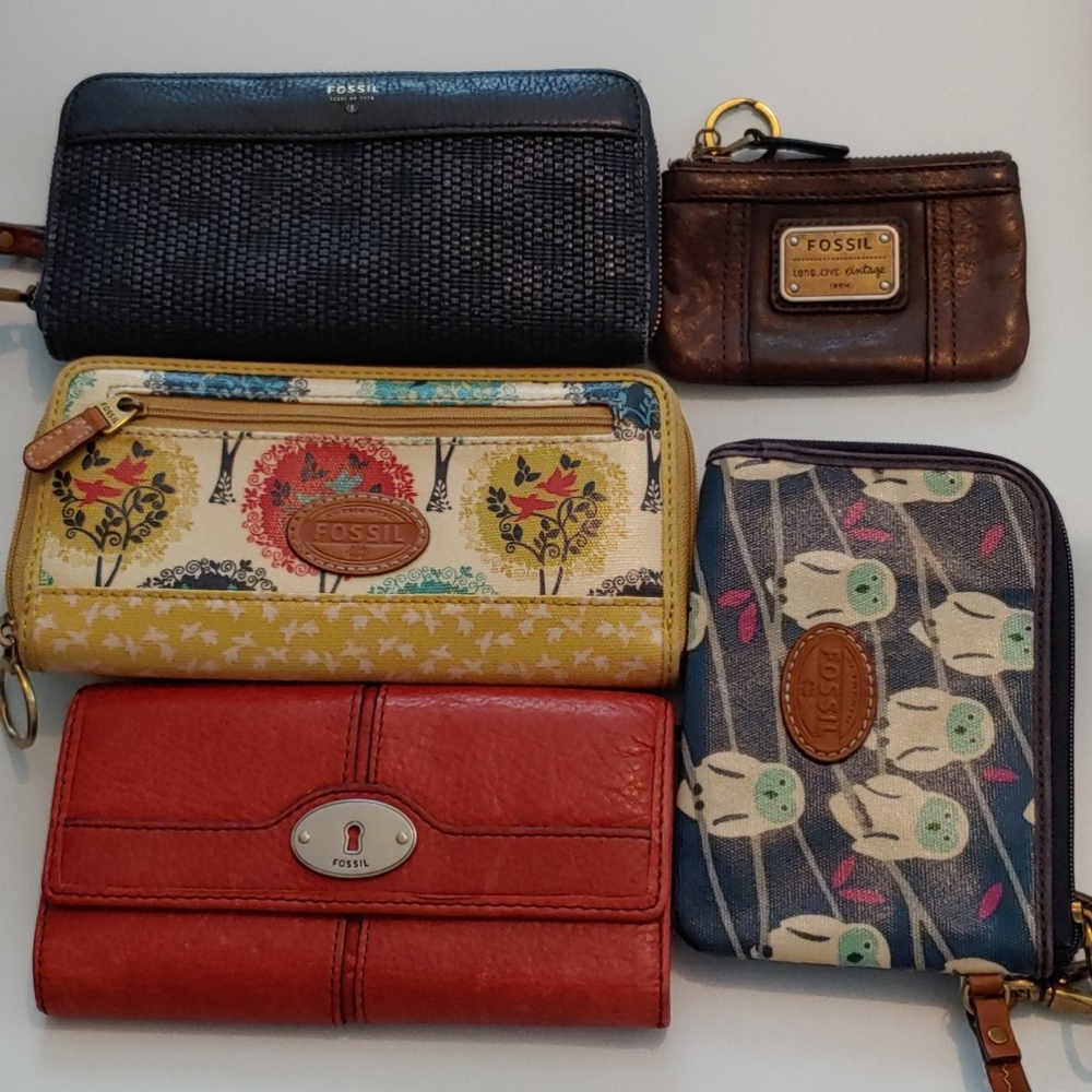 Fossil wallet wristlet coin purse lot of 5